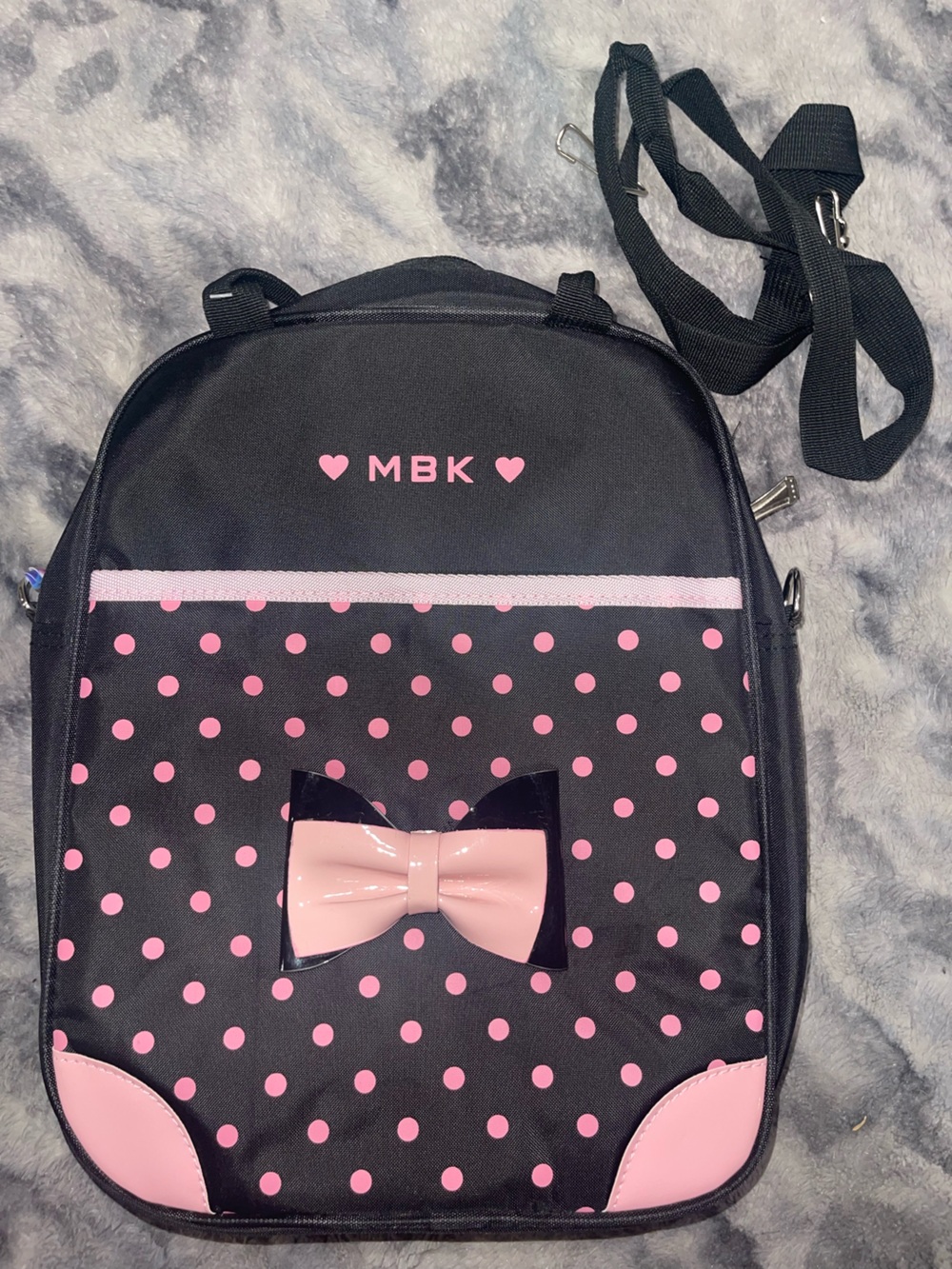 Pink Polka Dot Bow Crossbody Bag